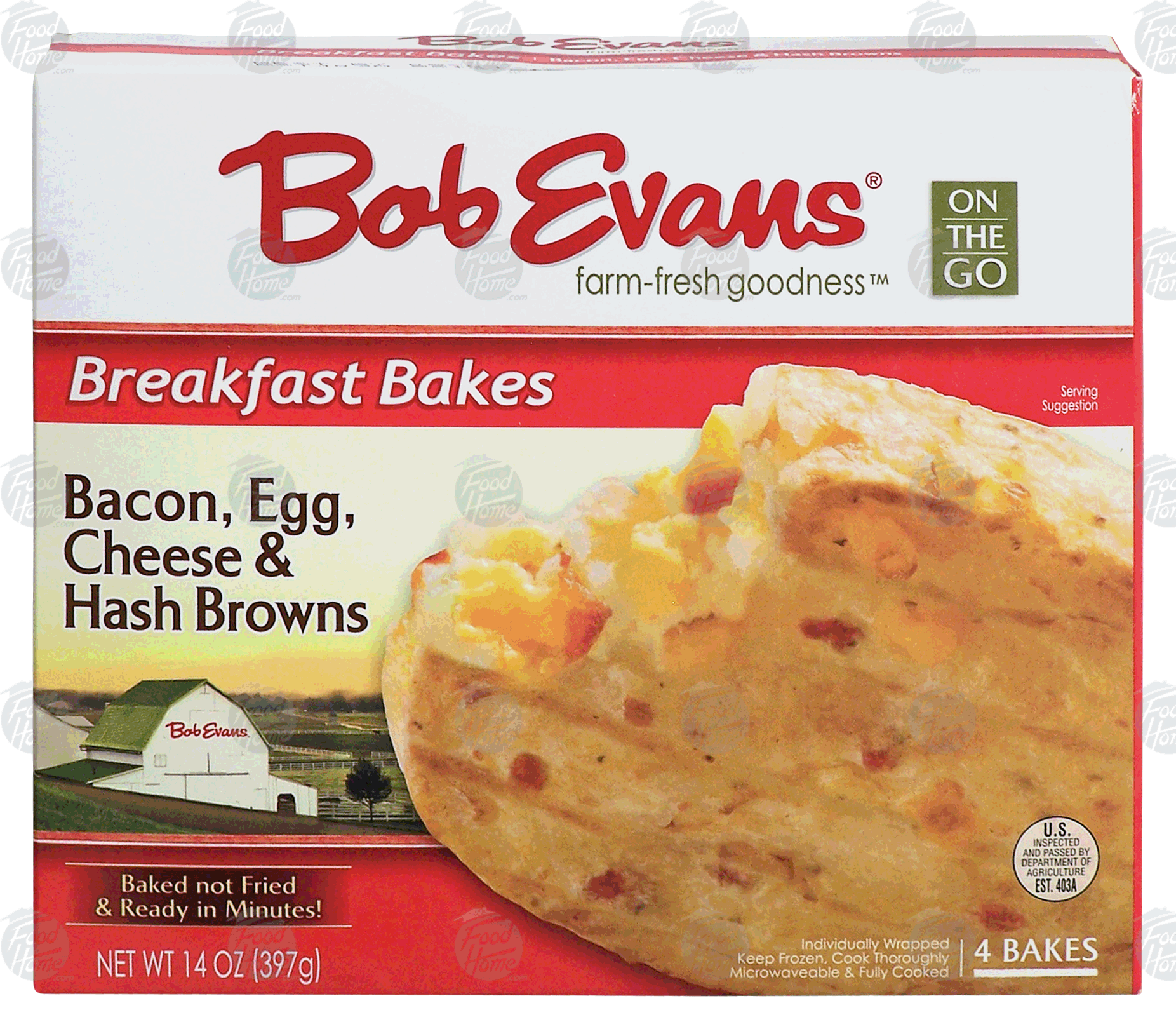 Bob Evans Breakfast Bakes bacon, egg, cheese & hash browns, 4 bakes Full-Size Picture